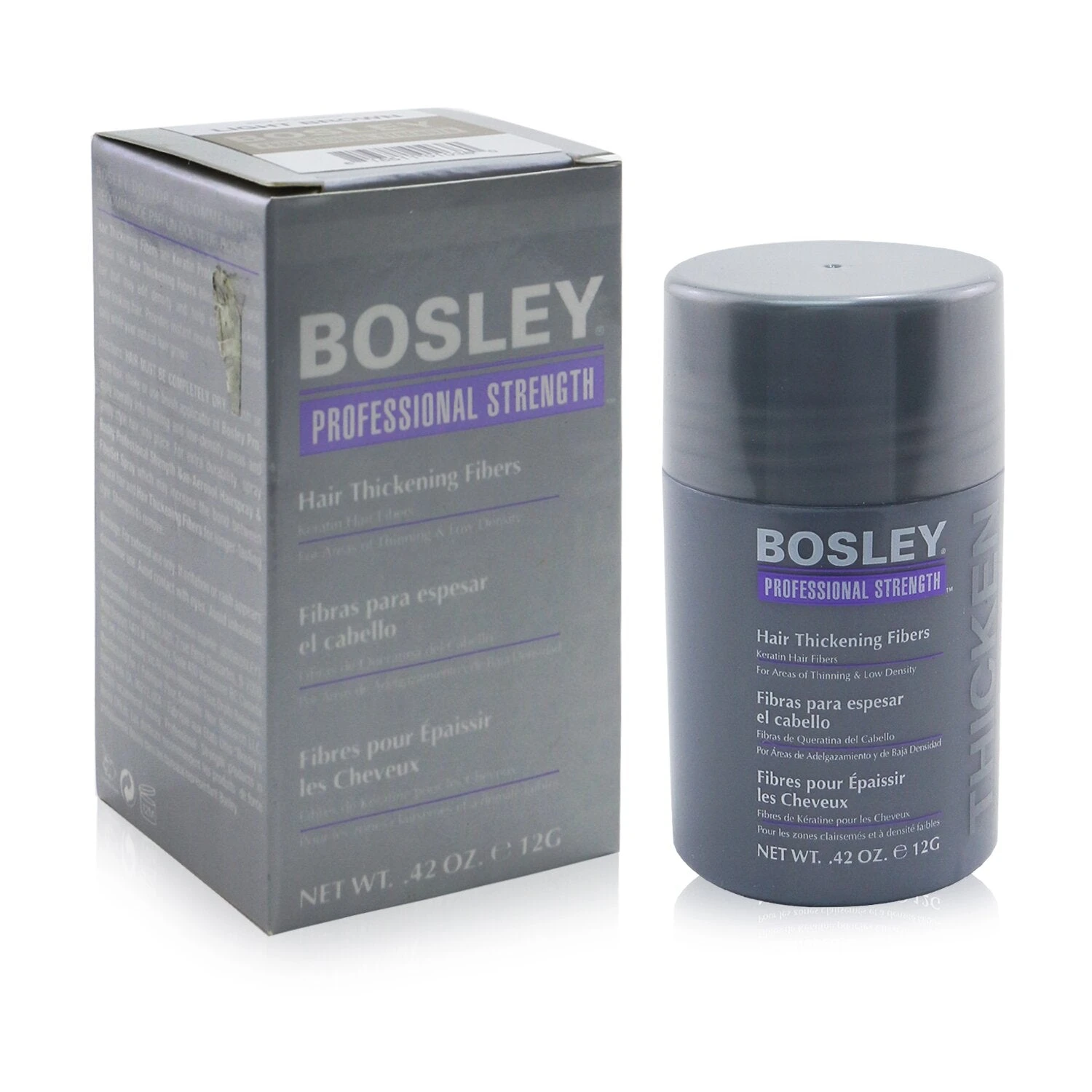 Bosley BosleyMD BosVolumize Hair Thickening Fibers - # Light Brown 12g/0.42oz 4 Bosley BosleyMD BosVolumize Hair Thickening Fibers - # Light Brown 12g/0.42oz - Image 2