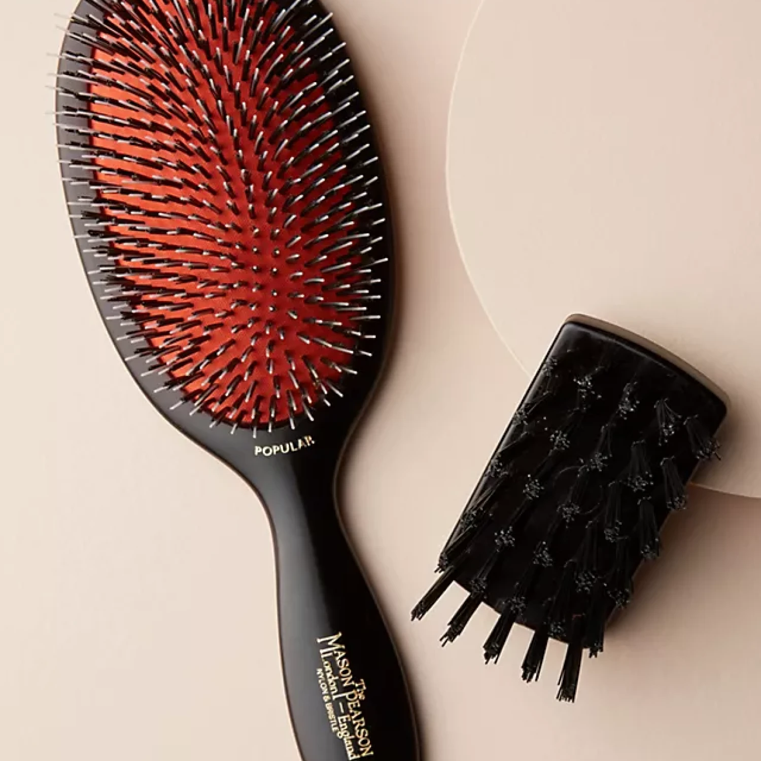 Mason Pearson Large Popular Bristle And Nylon Brush - BN1 Dark Ruby By Mason Pearson For Unisex - 2 Pc Hair Brush And Cleaning Brush 4 Mason Pearson Large Popular Bristle And Nylon Brush - BN1 Dark Ruby By Mason Pearson For Unisex - 2 Pc Hair Brush And Cleaning Brush - Image 2